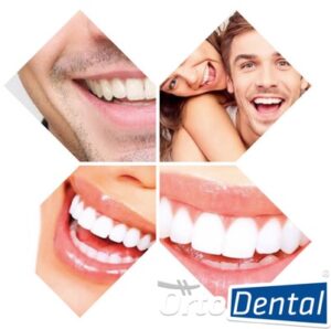 Collage de dientes blancos
